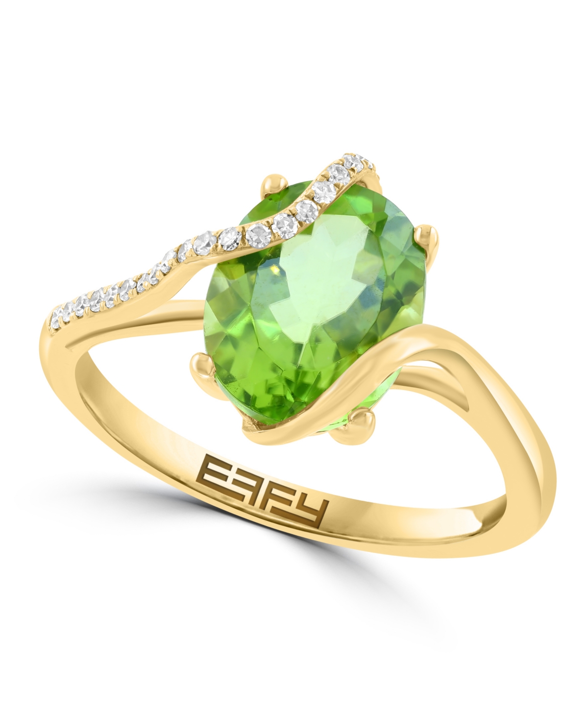 Effy Collection Peridot and Diamond Cocktail Ring (2-5/8 ct. t.w. Peridot, 1/10 ct. t.w. Diamond) in 14k Yellow Gold