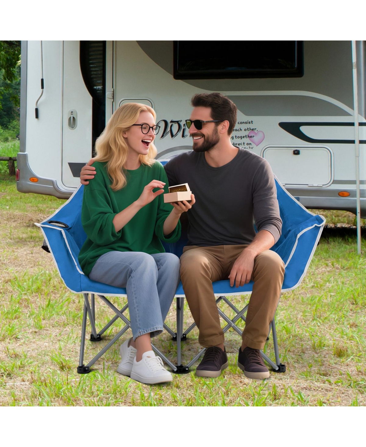 Mecale Oversized Double Camping Chair for Adults with 660 lb Capacity