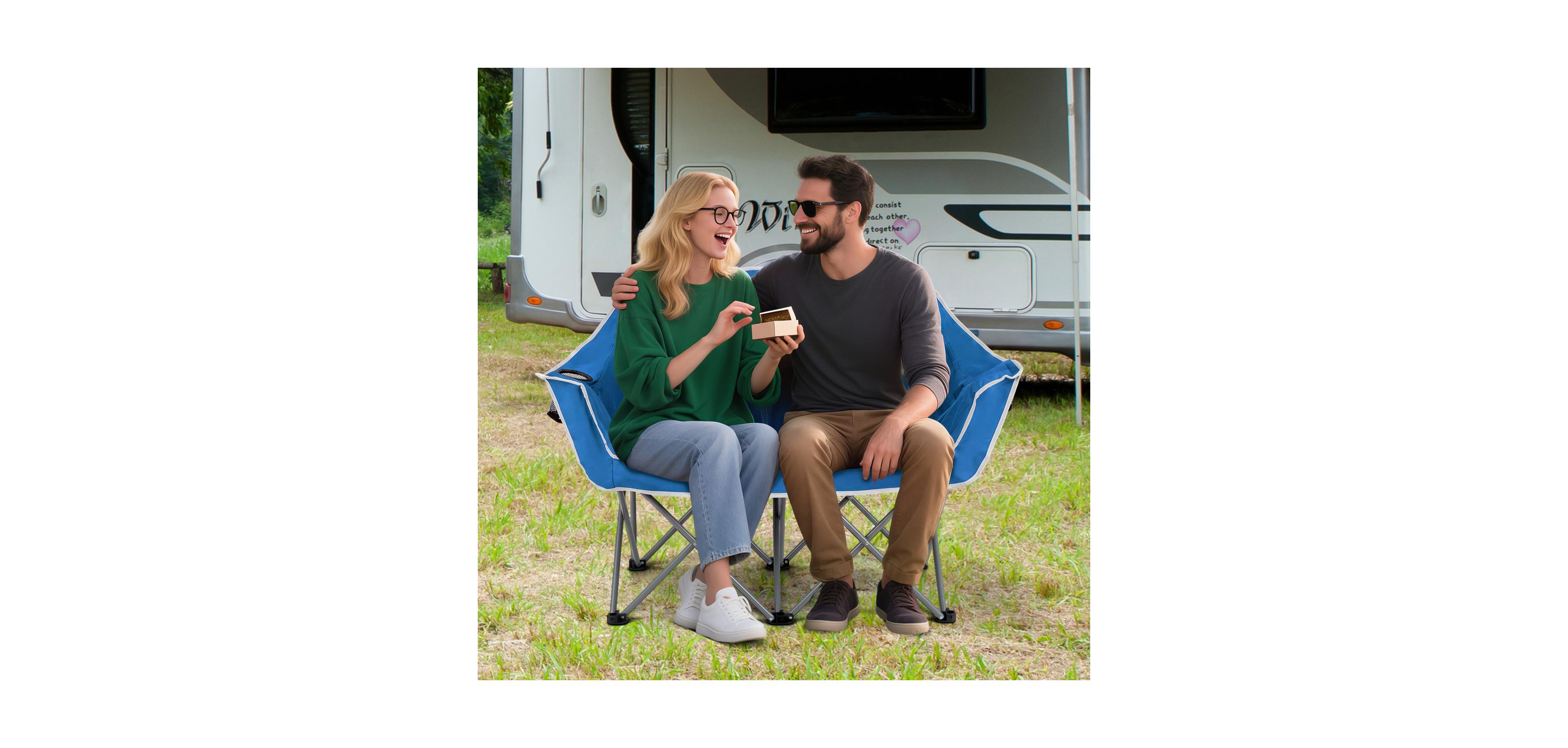 Mecale Oversized Double Camping Chair for Adults with 660 lb Capacity