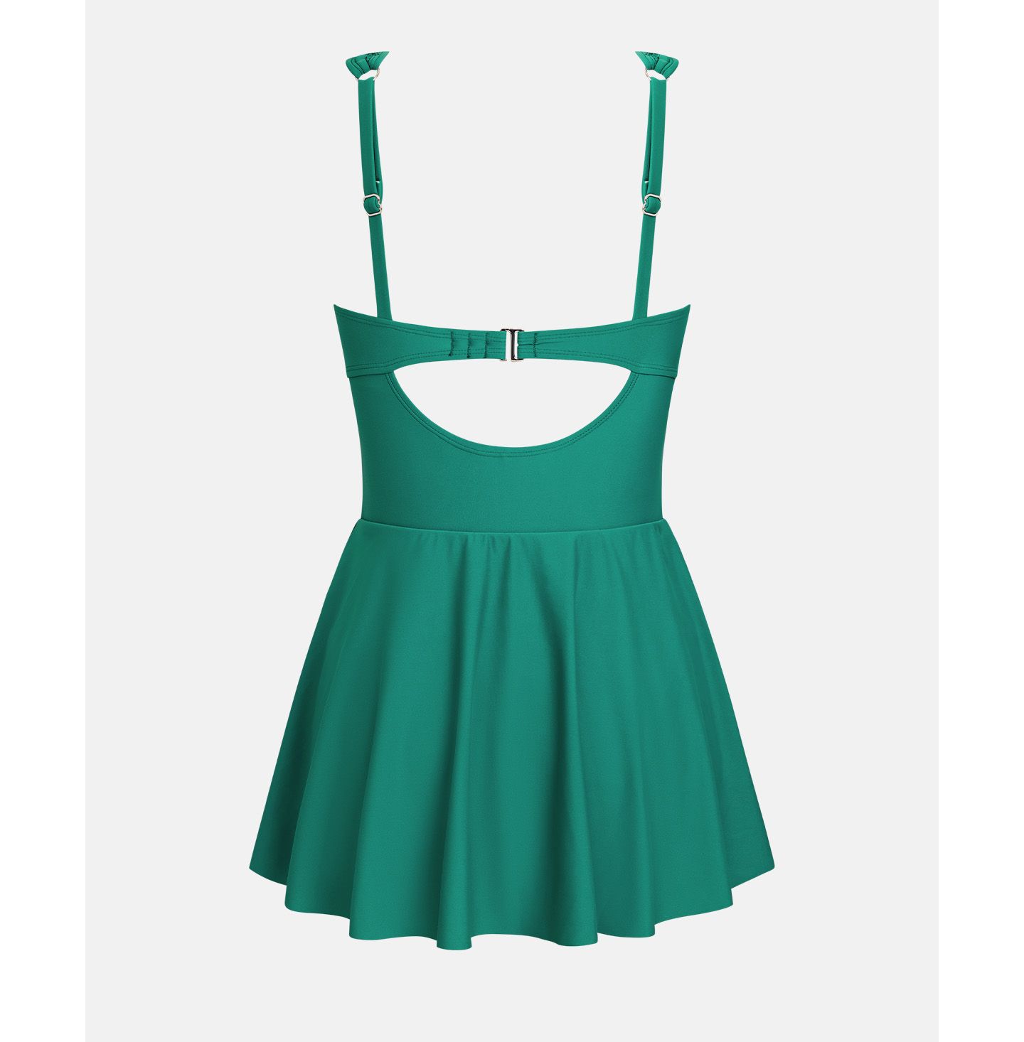 Женское платье Cupshe V Neck Mesh Trim Swim, цвет: Тёмный зелёный — фото 6