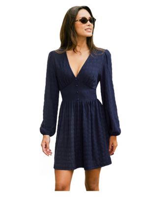 Women's Making Memories Long-Sleeve V-Neck Mini Dress