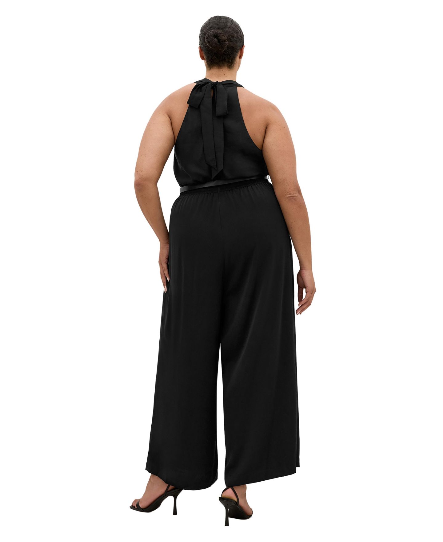 Женский комбинезон CITY CHIC Clara Halter Wide Leg Jumpsuit, цвет: Чёрный — фото 2