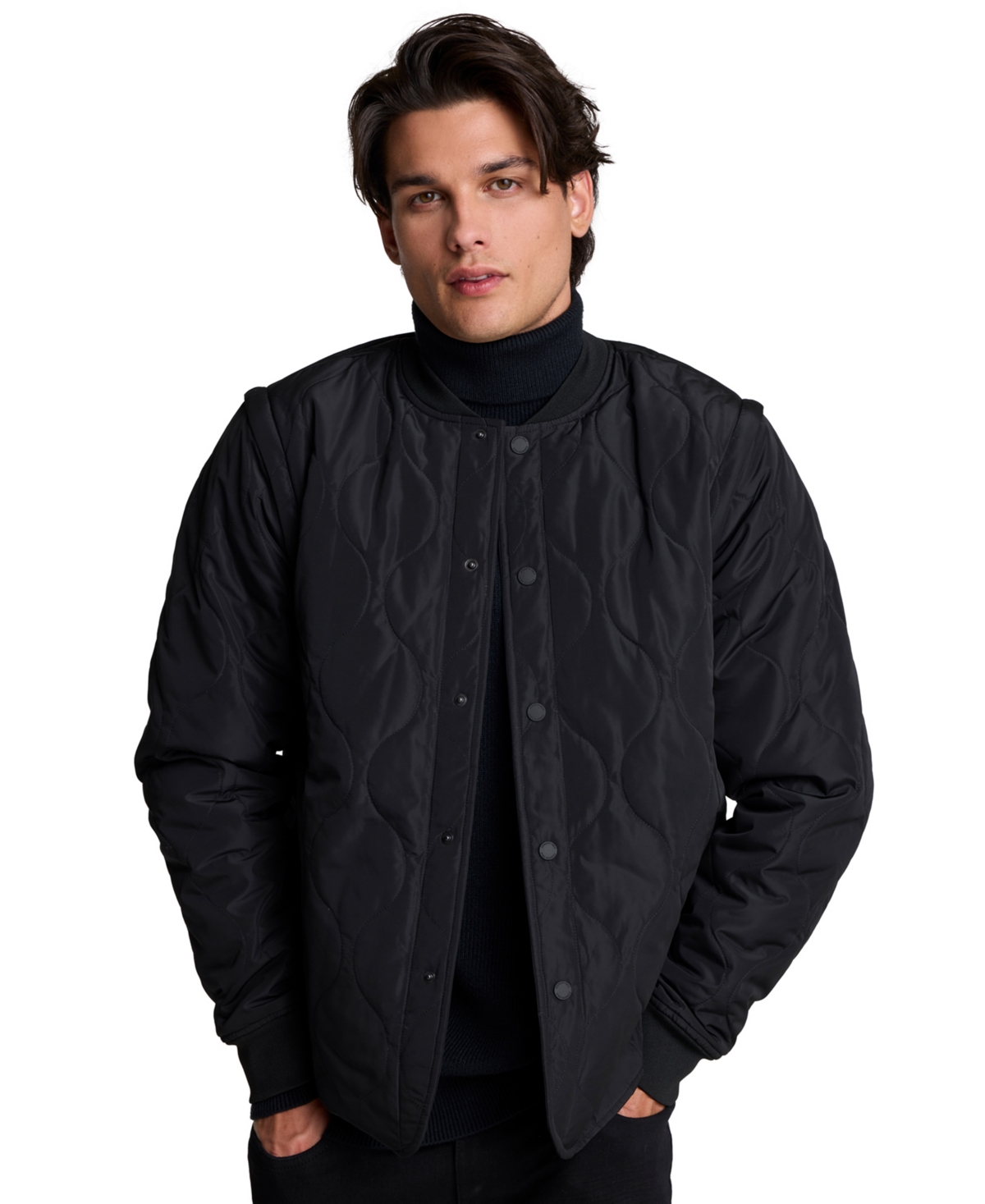 Kenneth Cole Men's Quilted Convertible Classic-Fit Jacket