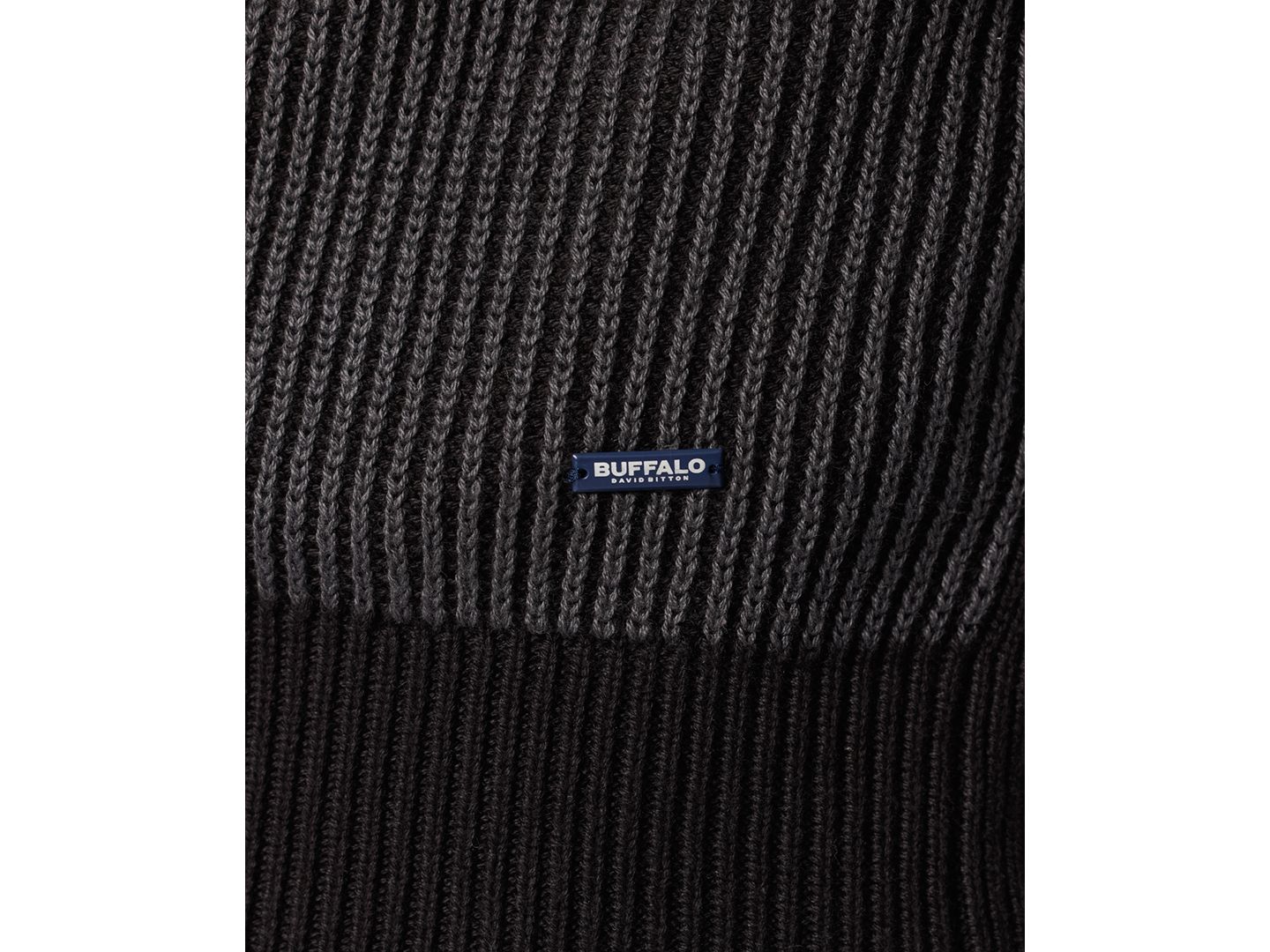 Мужской свитер Buffalo David Bitton Wiles Crewneck Waffle-Knit, цвет: Чёрный — фото 5