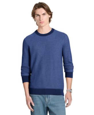 Men's Textured Cotton Crewneck Sweater