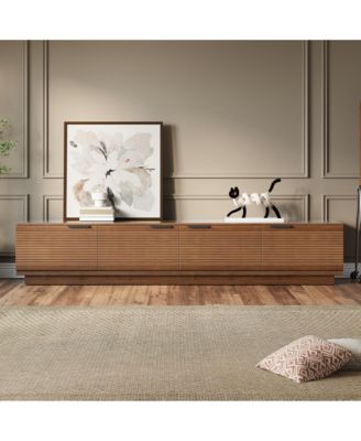 78.7" Sculpted Fluted Full Closed Legless TV Stand Media Console Fits Up To 85" TV