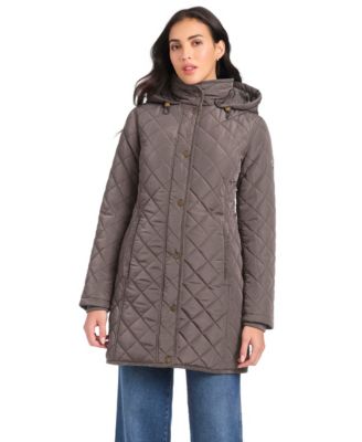 Women's Hooded Long Mini-Quilt Coat