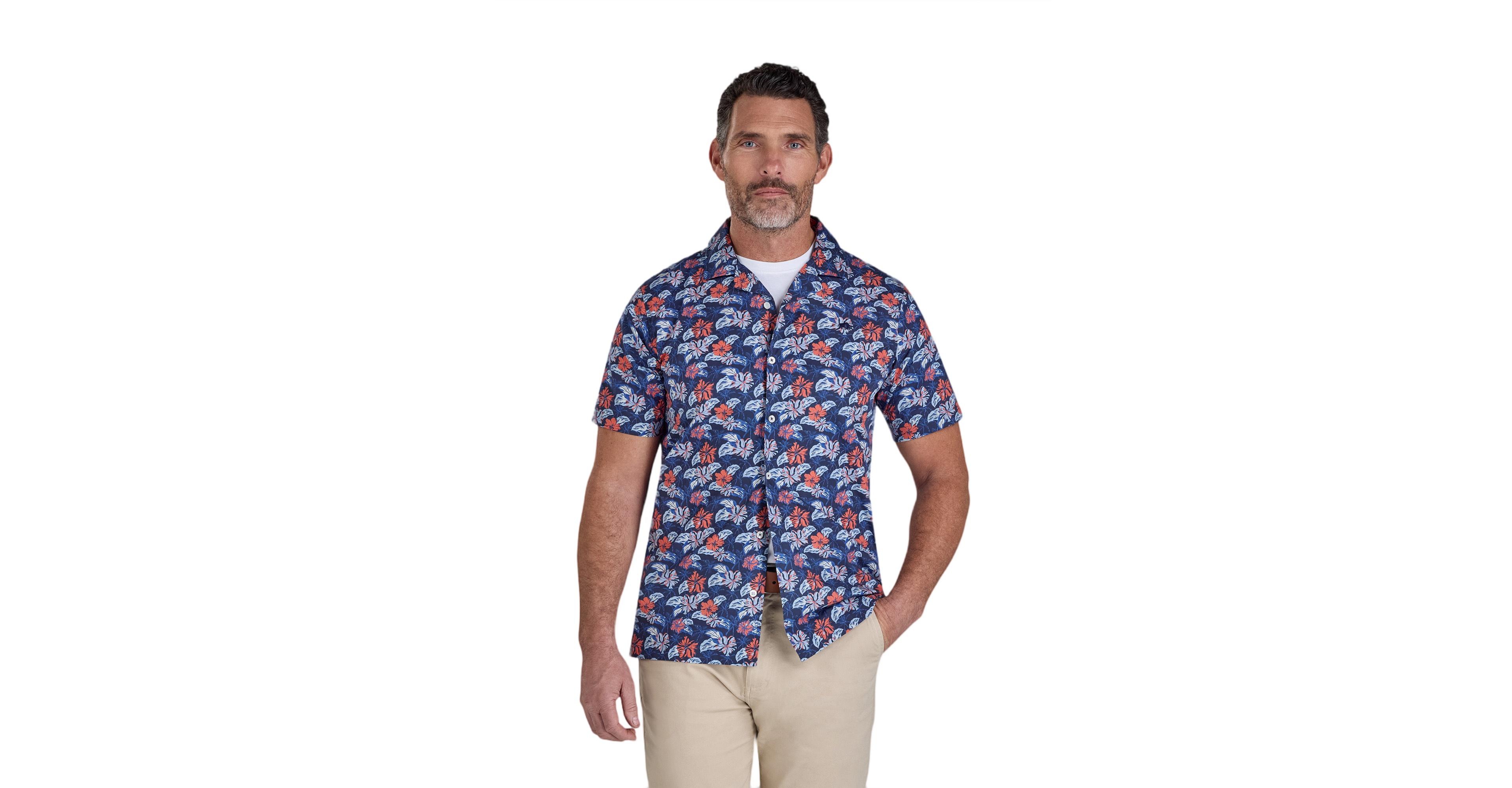Raging Bull Men's Hawaii Floral Short Sleeve Shirt