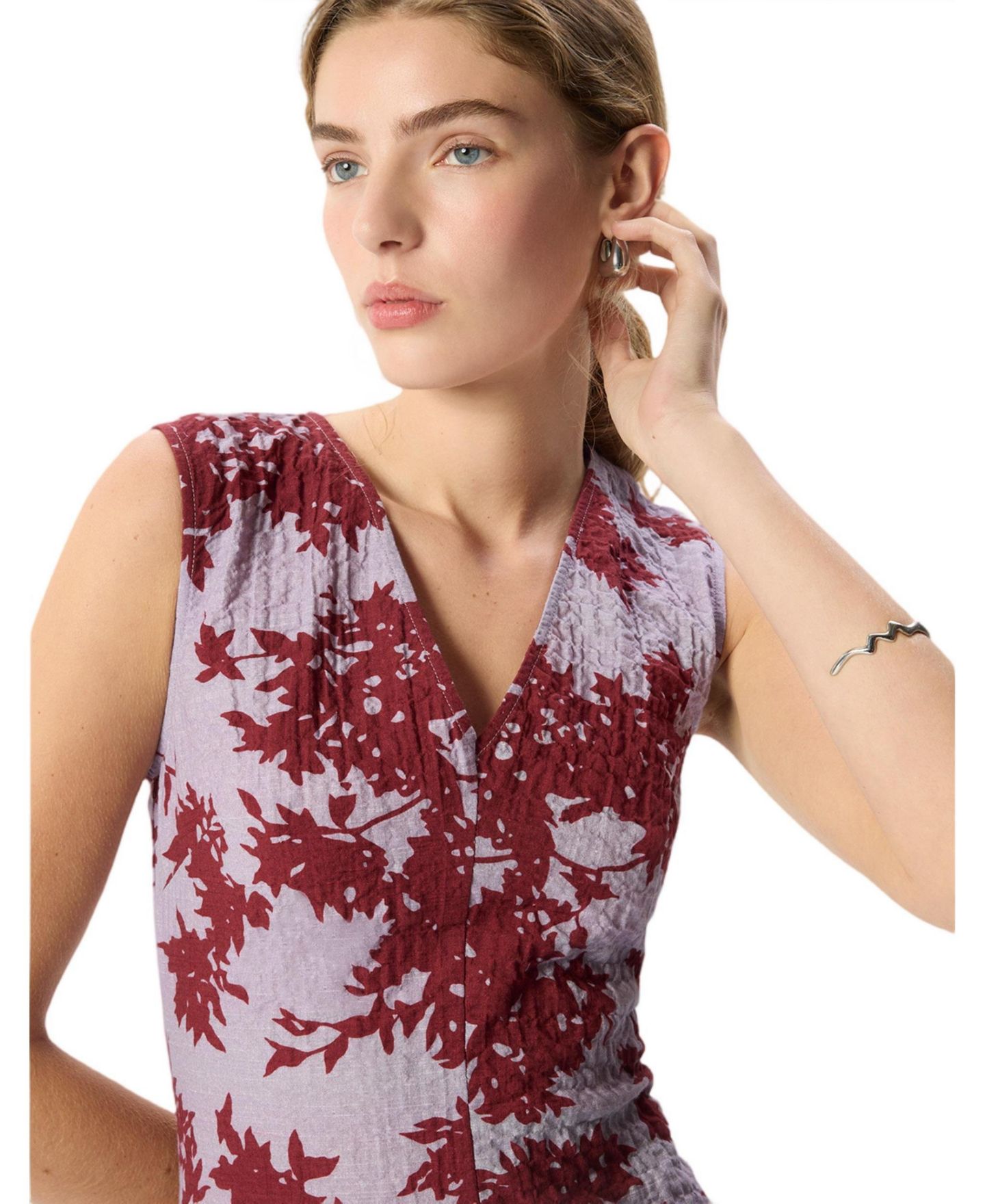 Женское платье Whistles Floral-Print V-Neck Sleeveless Midi — фото 4