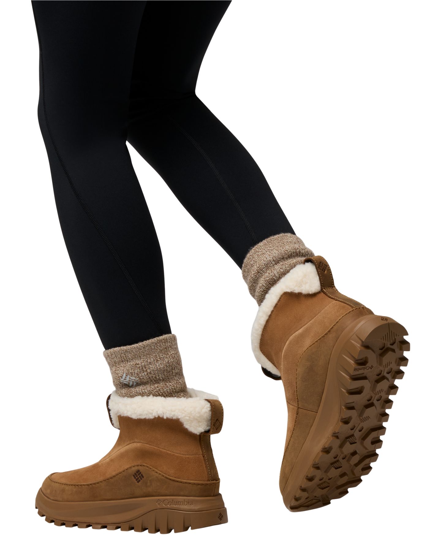 Женские ботинки Columbia Snowtrot Ease™ Slip On Cozy Booties, цвет: Коричневый / Кремовый — фото 2