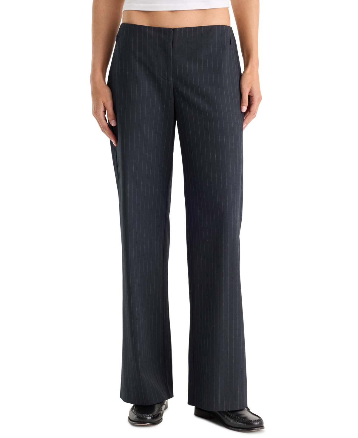 Good American Women's Low-Rise Wide-Leg Trousers