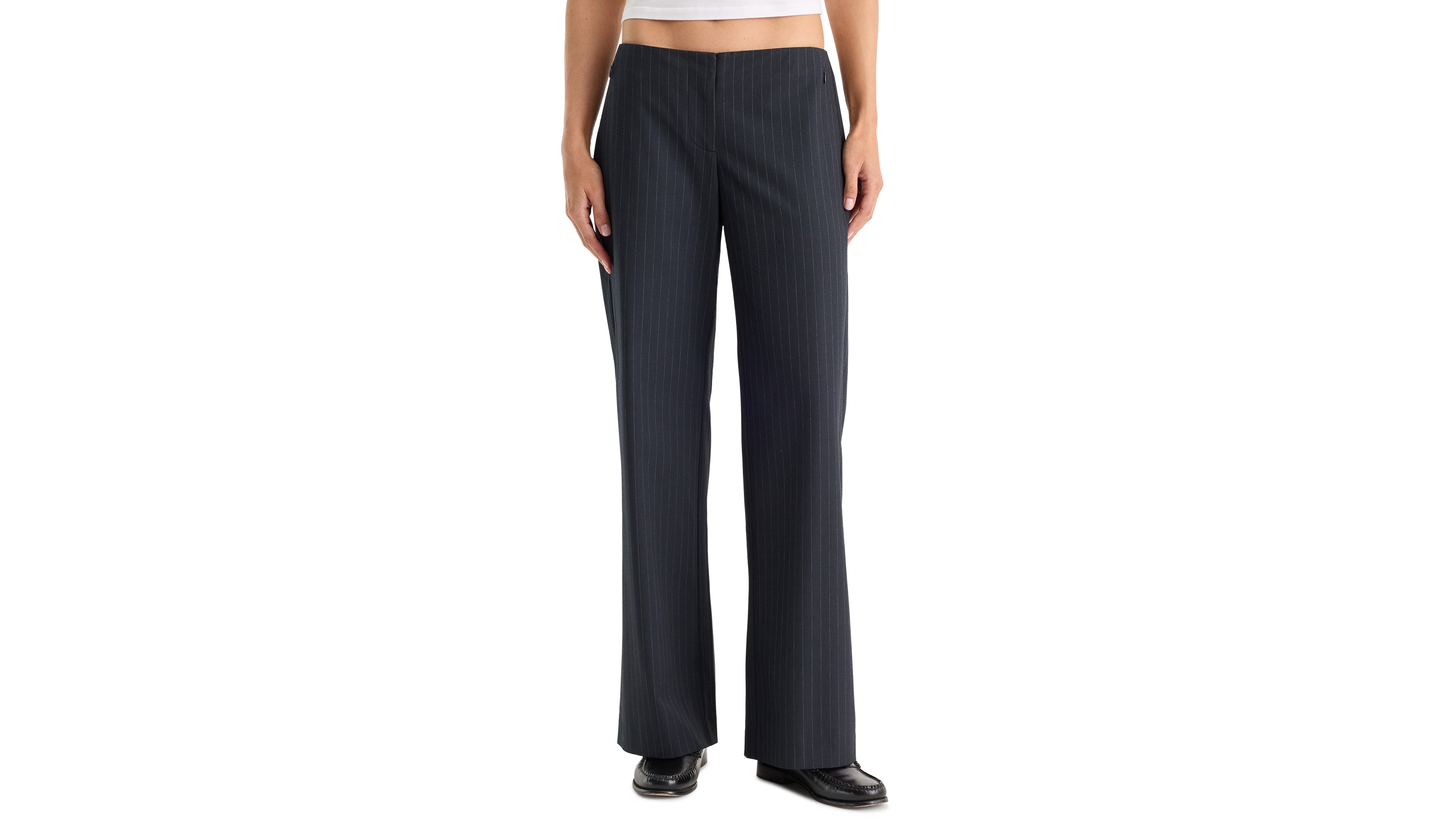 Good American Women's Low-Rise Wide-Leg Trousers