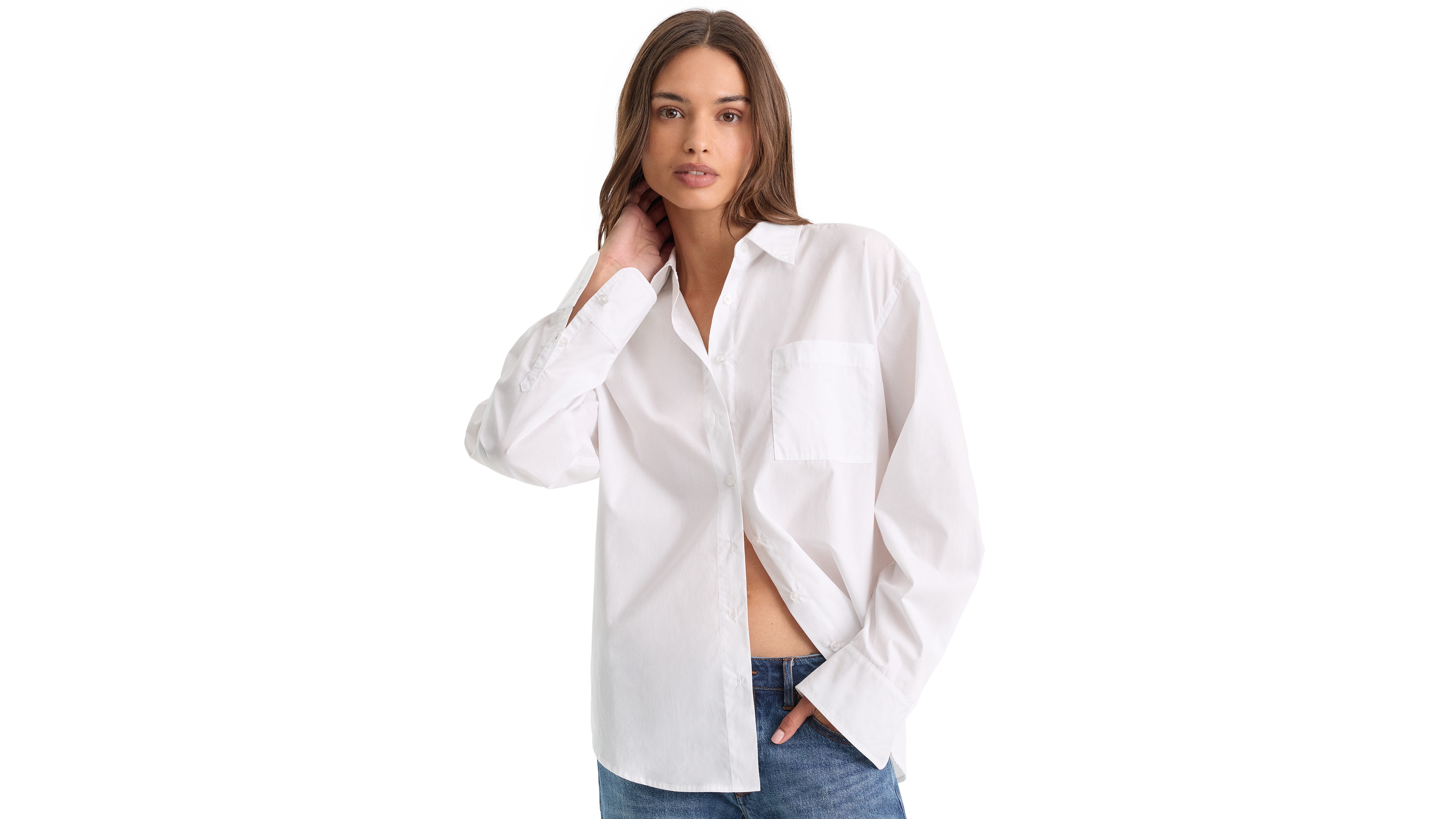 Good American Women's Poplin Oversized Classic Shirt