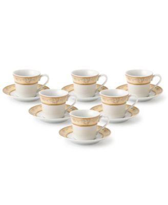 12 Piece 2oz Espresso Cup and Saucer Set, Service for 6