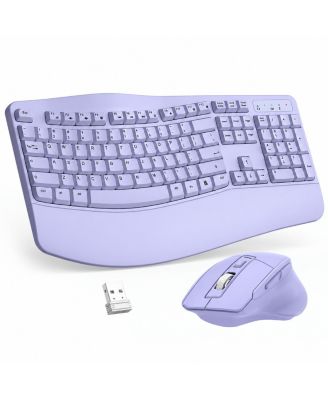Wave Ergonomic Wireless Adjustable Keyboard and Mouse Combo for USB