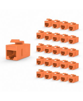 UL Listed Cat6 PoE Keystone Coupler, Compatible with Cat6/Cat5e/Cat5 Cables, 25-Pack