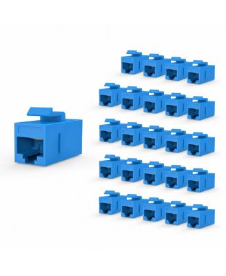 UL Listed Cat6 PoE Keystone Coupler, Compatible with Cat6/Cat5e/Cat5 Cables, 25-Pack