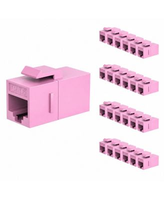 RJ45 10-Gigabit Ethernet Female-to-Female Keystone Coupler Jack, Compatible with Cat5e and Cat6 Ethernet Cables, 25-Pack