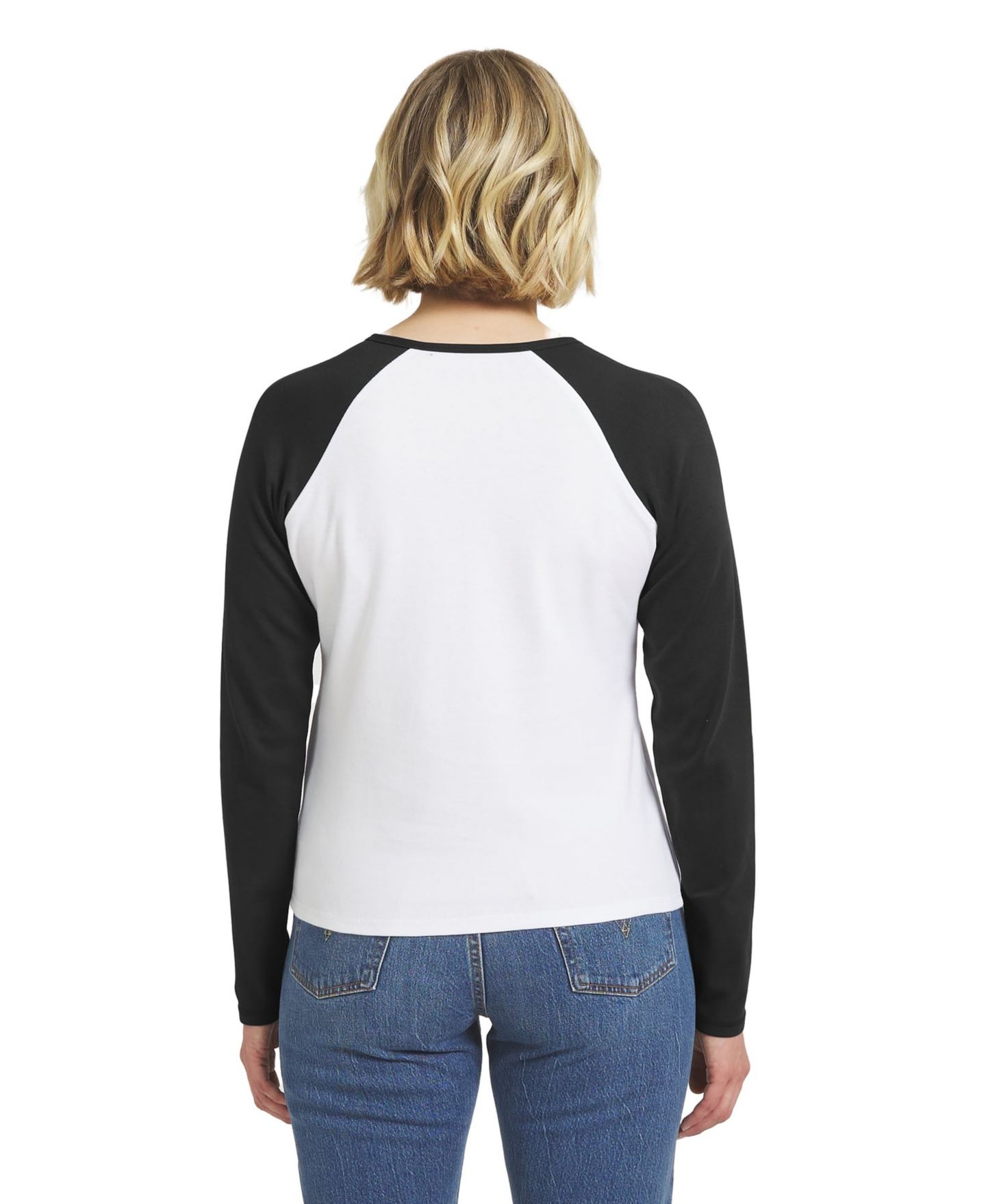 Женская футболка WEAR by Erin Andrews White/Black Cincinnati Bengals Henley Long Sleeve Raglan — фото 2