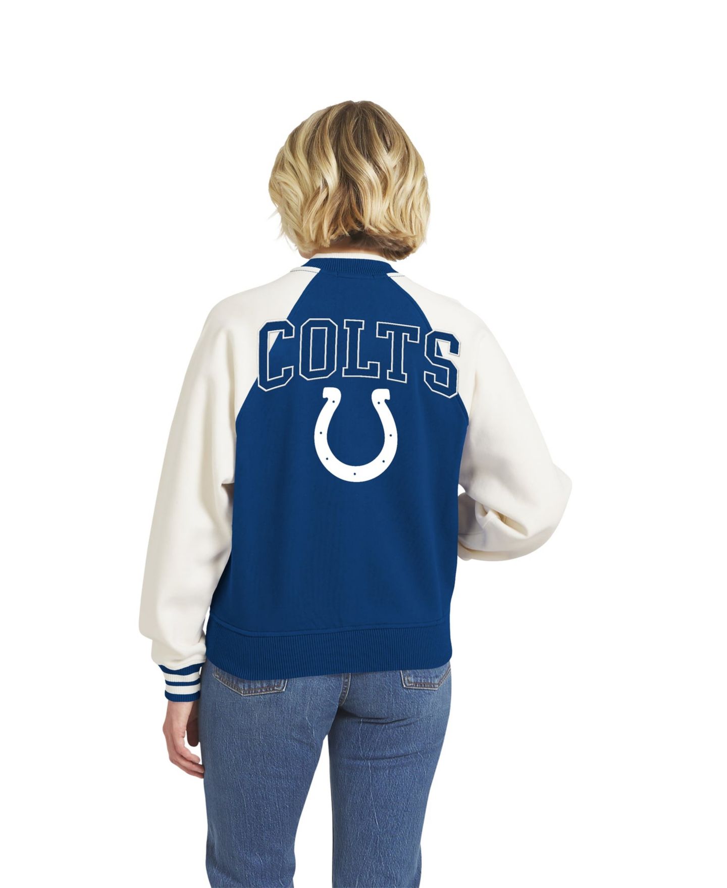 Женская куртка WEAR by Erin Andrews Royal Indianapolis Colts Full-Zip Fleece Varsity — фото 4