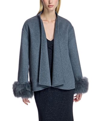 Women's Julia and Stella by Maximilian Wool Cape with Cashmere Cuffs