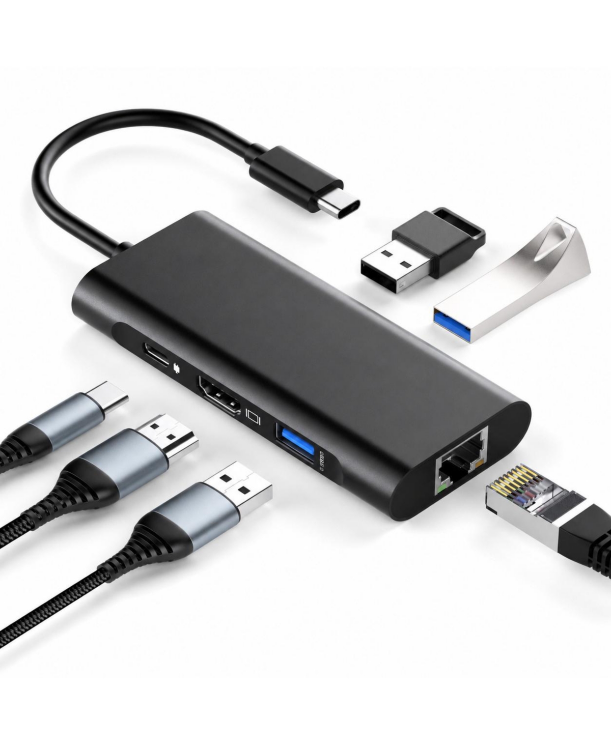 Lofree 6-in-1 4K Hdmi 100W Power Delivery Usb-c Hub Multiport Adapter for Pc/Mac