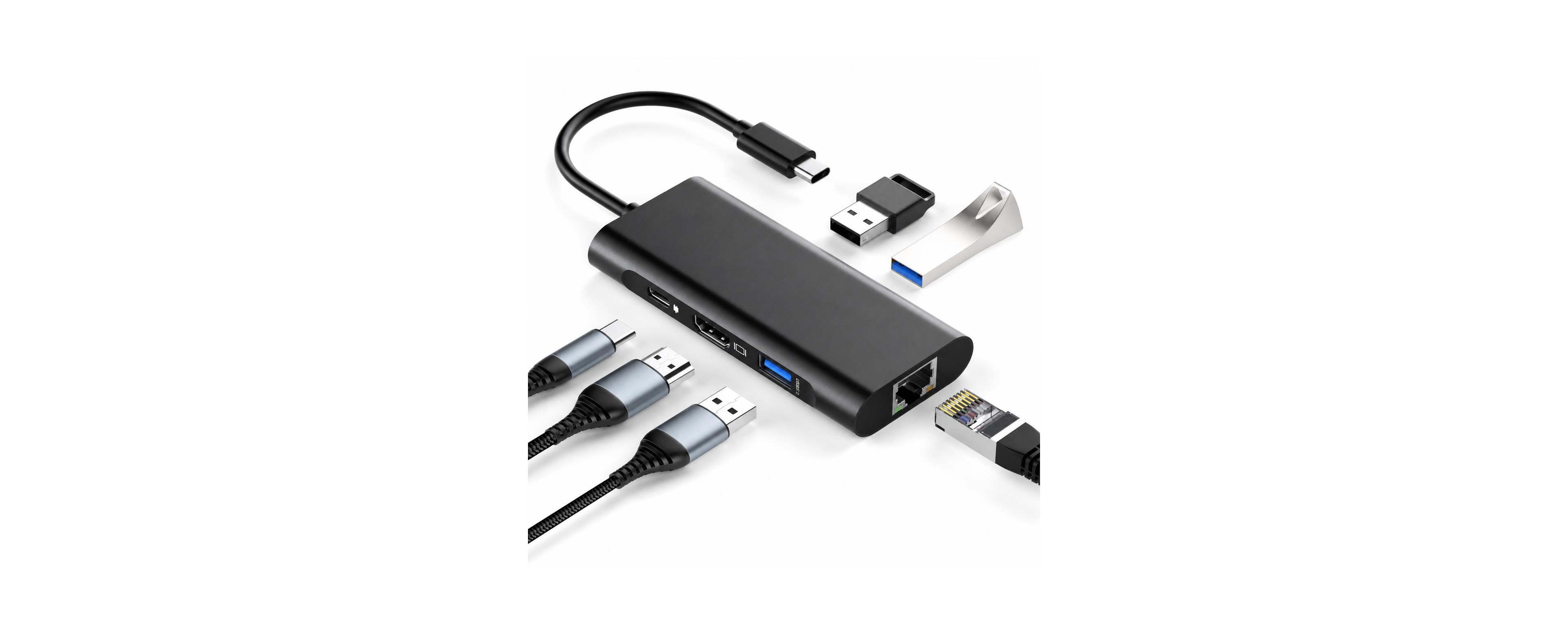 Lofree 6-in-1 4K Hdmi 100W Power Delivery Usb-c Hub Multiport Adapter for Pc/Mac
