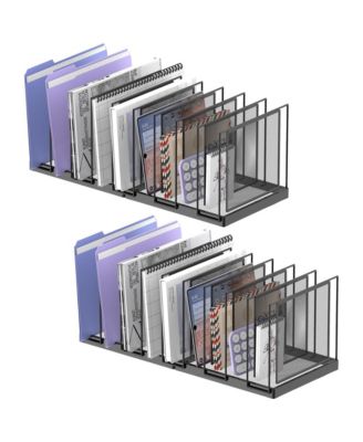 Vertical 5 Section Metal Desk File Organizer For Office Home Classroom