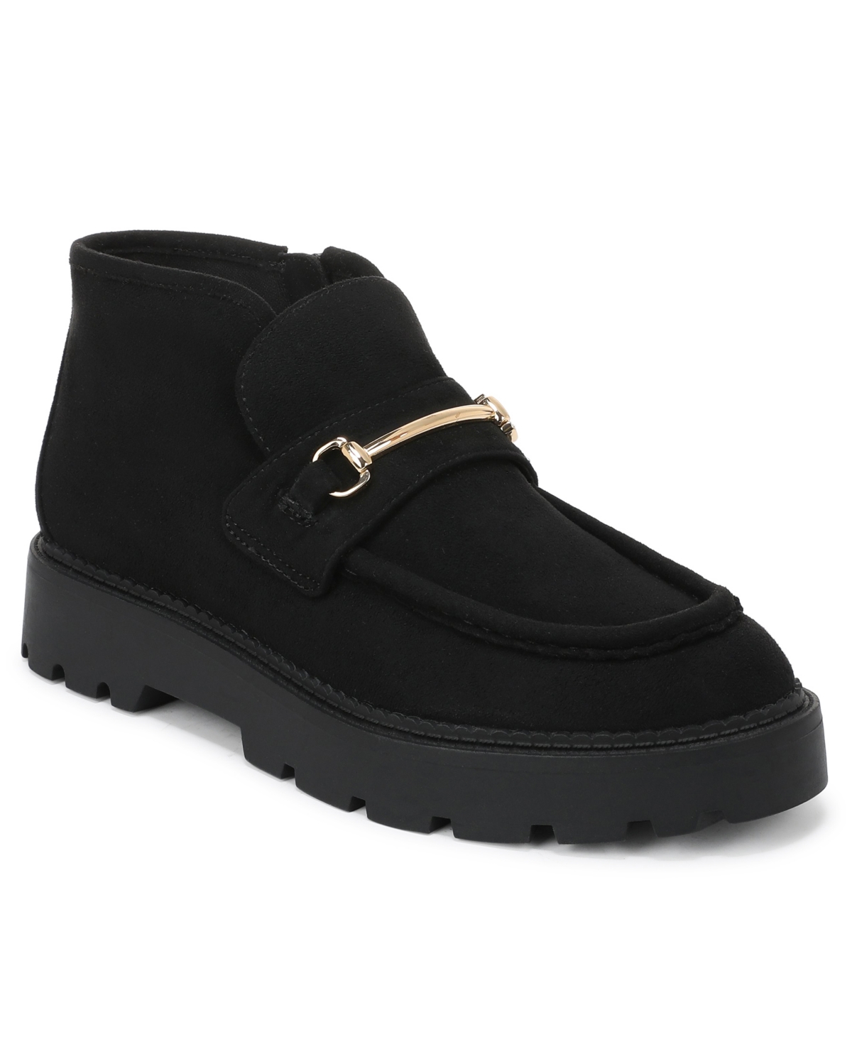 I.n.c. International Concepts Women's Bertaa Lug Slip-Resistant Round Toe Suede Ankle Booties, Macy's Exclusive - Black