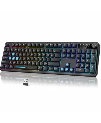 Wireless Mechanical Gaming Keyboard 108 Key Hot Swappable RGB Tri Mode