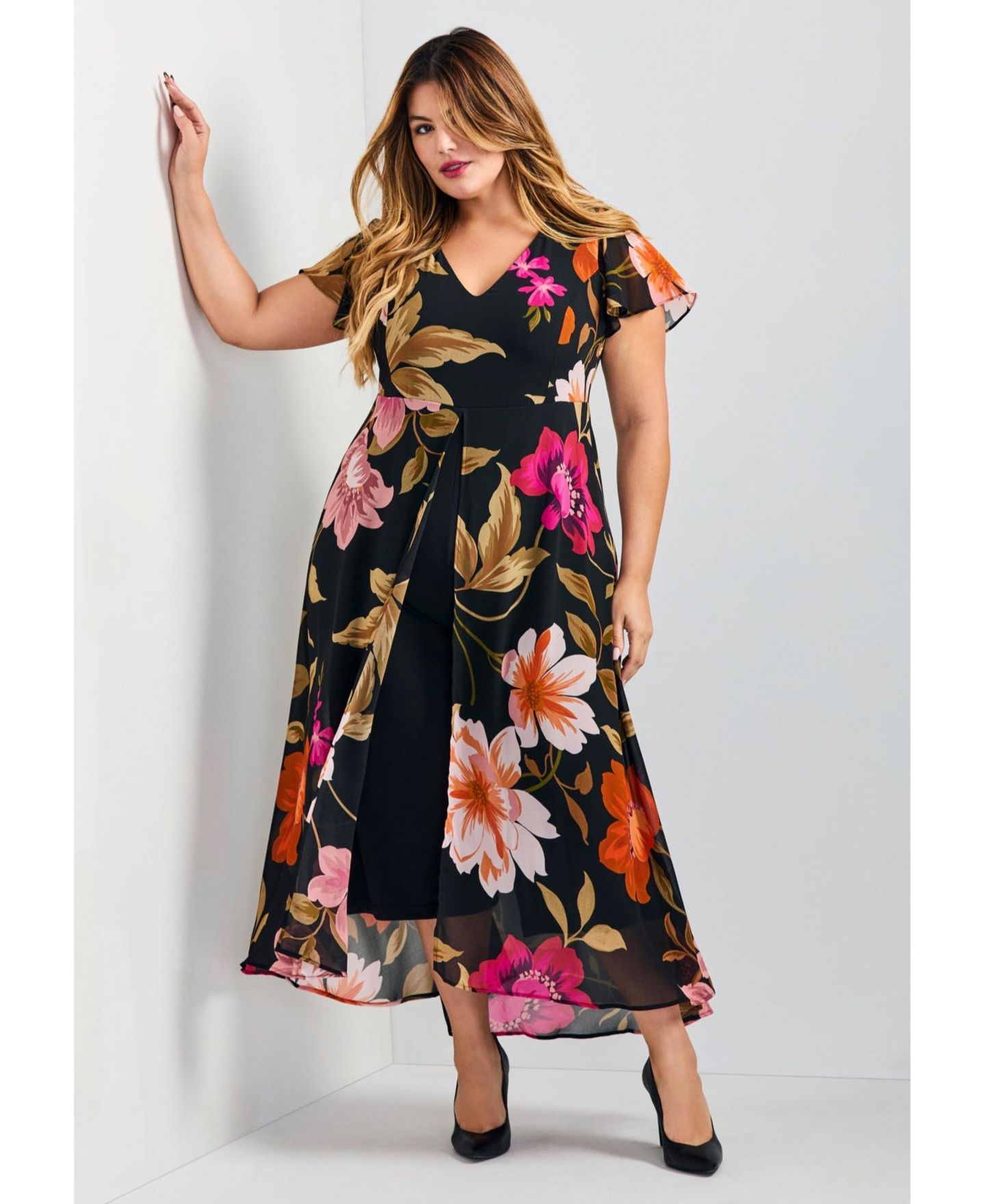 Женский комбинезон AVENUE Plus Size Glam Jumpsuit, цвет: Viva Glam — фото 3
