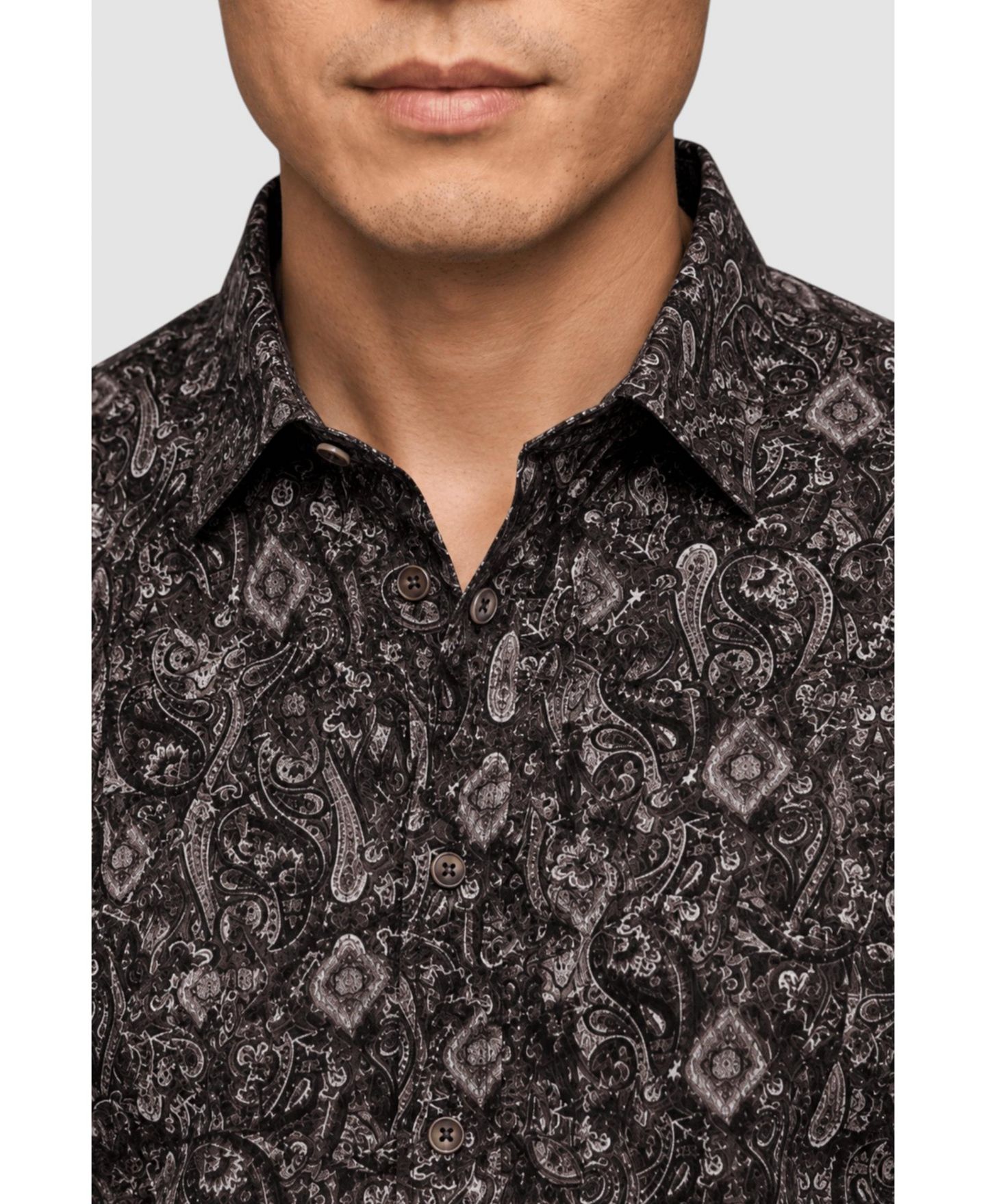Мужская рубашка Garnet Spread Collar Print Long-Sleeve, цвет: Коньячный — фото 4