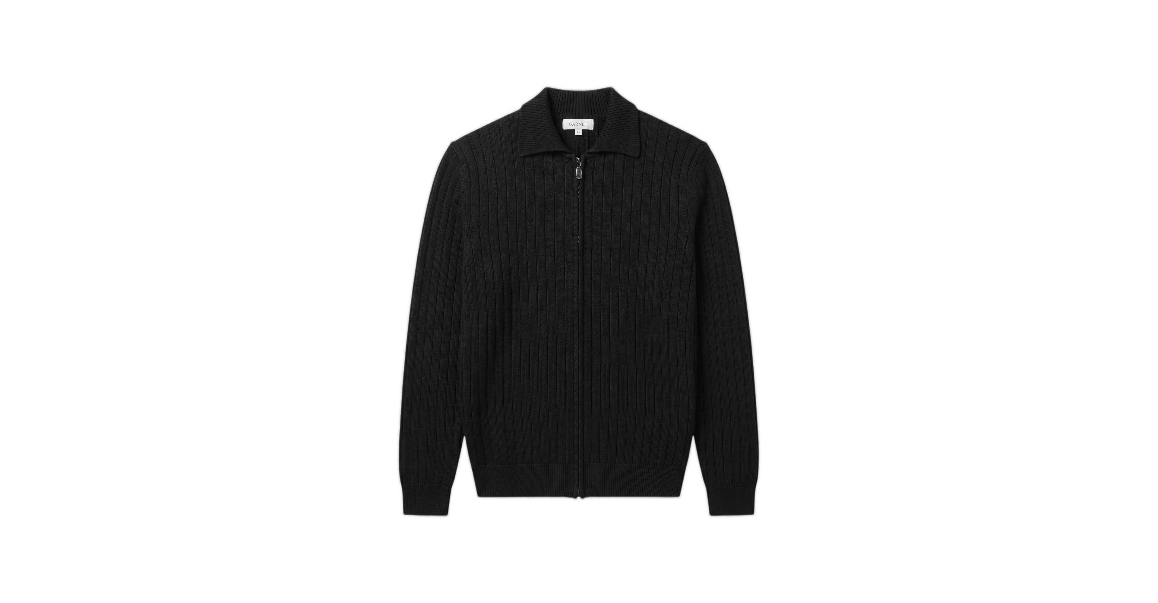 Garnet Men's Big & Tall Cortona Merino Wool Mock Neck Half-Zip Sweater