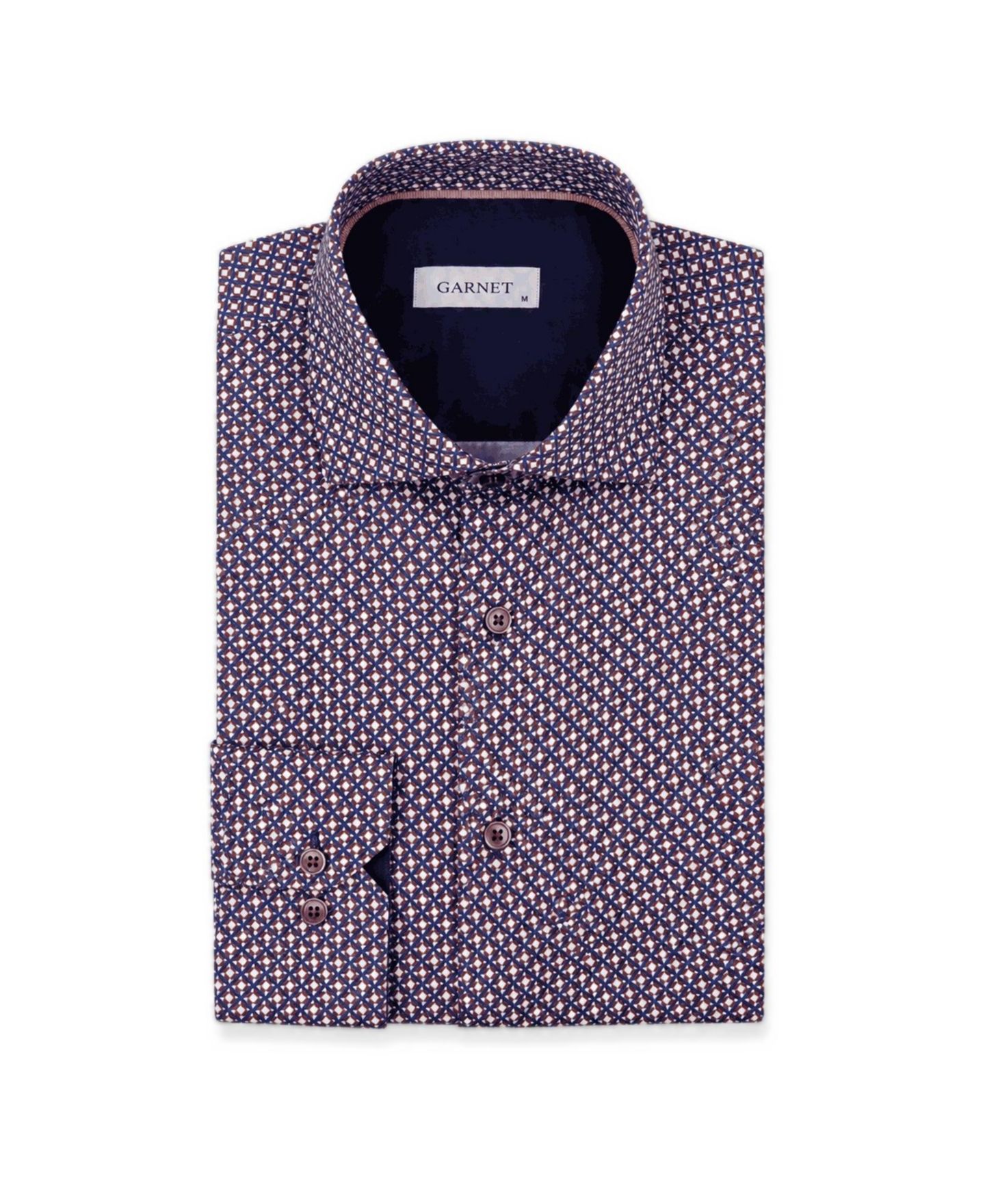 Мужская рубашка Garnet Regular-Fit Print Long-Sleeve Button-Down, цвет: Кофейный — фото 1
