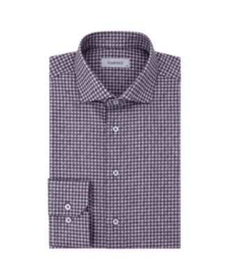 Men's Long-Sleeve Spread Collar Gingham Check Dress Shirt