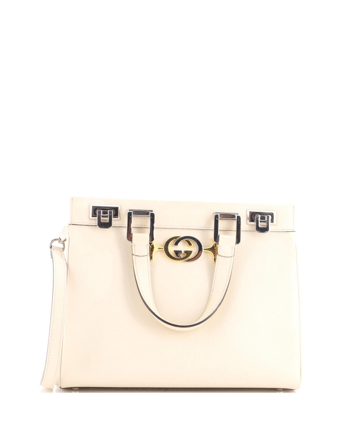 Pre-Owned Gucci Small Zumi Top Handle Bag Leather - White