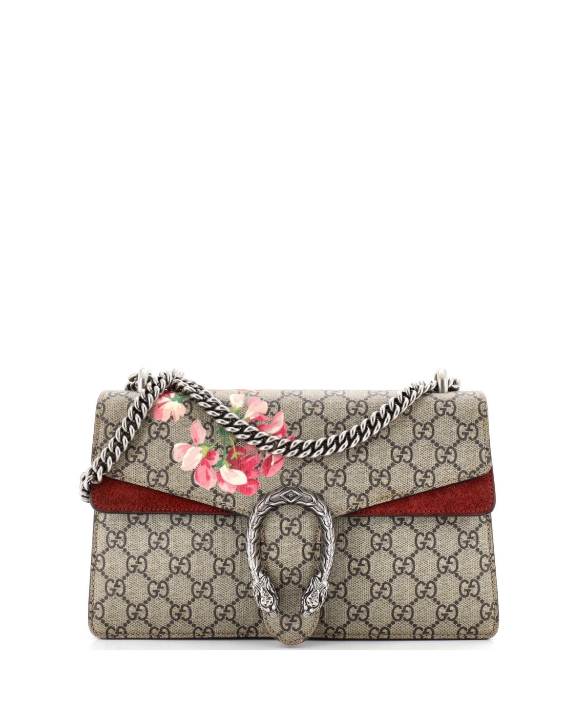 Pre-Owned Gucci Small Dionysus Bag Blooms Print Gg Coated Canvas - Brown