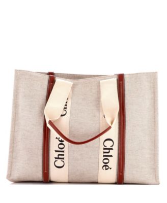 Large Woody Tote Canvas with Leather