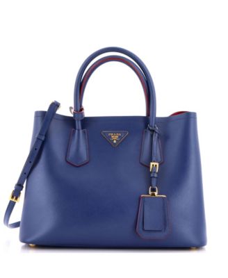 Medium Cuir Double Tote Saffiano Leather
