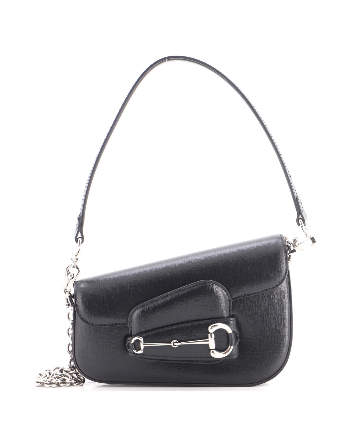 Pre-Owned Gucci Mini Horsebit 1955 Asymmetric Shoulder Bag Leather - Black