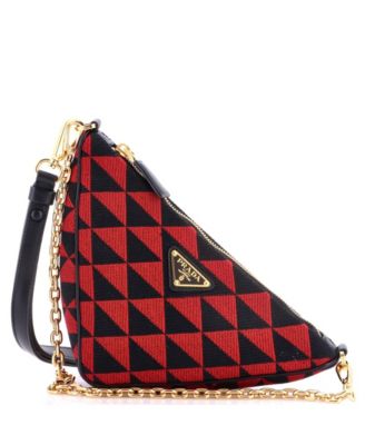 Mini Symbole Triangle Bag Leather and Jacquard