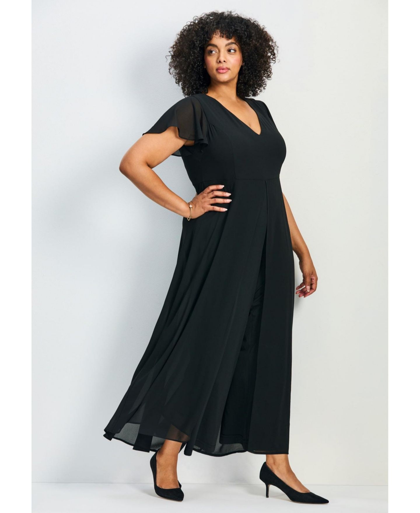Женский комбинезон AVENUE Plus Size Glam Jumpsuit, цвет: Чёрный — фото 3