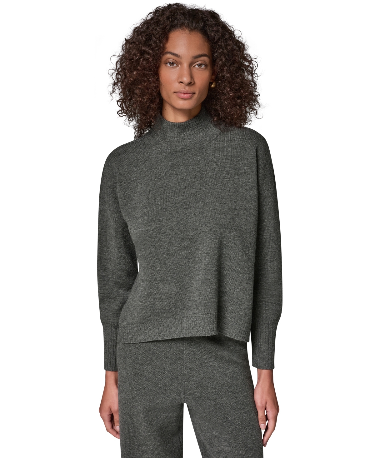 Donna Karan Weekend Women's Merino Wool-Blend Mock-Neck Long-Sleeve Sweater