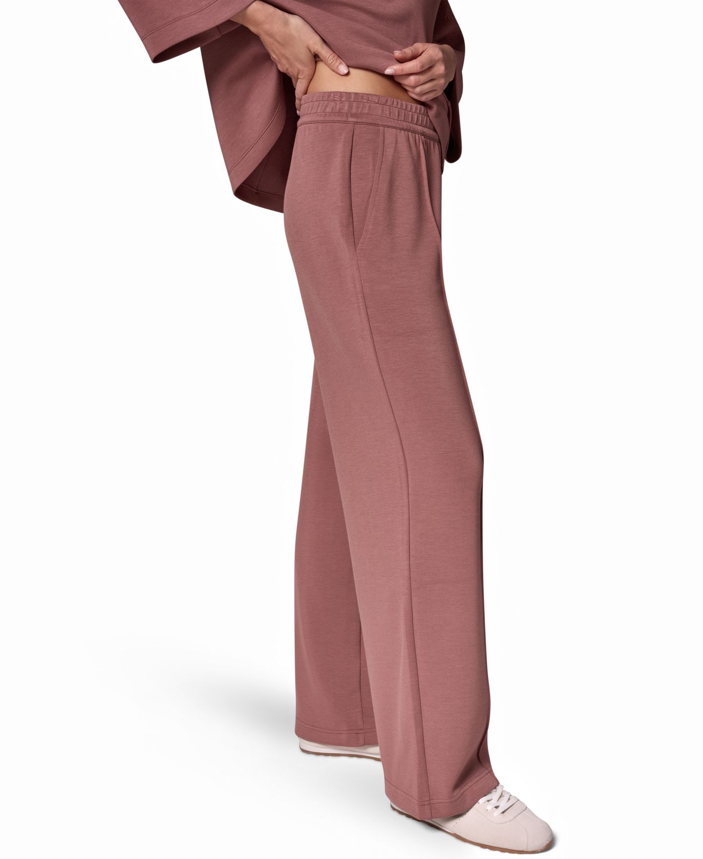 Женские брюки Donna Karan Weekend Jet Setter Mid-Rise Pull-On Wide-Leg, цвет: Розовый серо-коричневый — фото 4