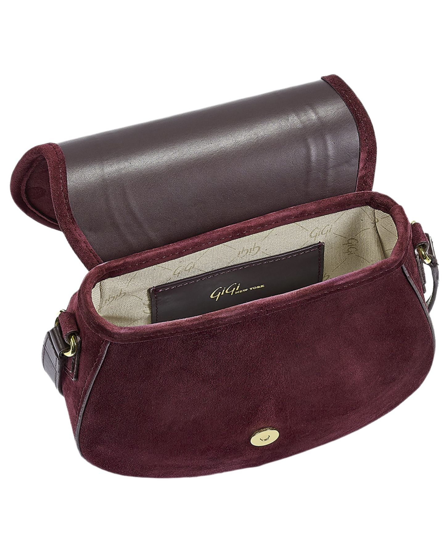 Женская сумка GiGi New York Jenni Suede Small Adjustable Crossbody, цвет: Шелковичный — фото 4