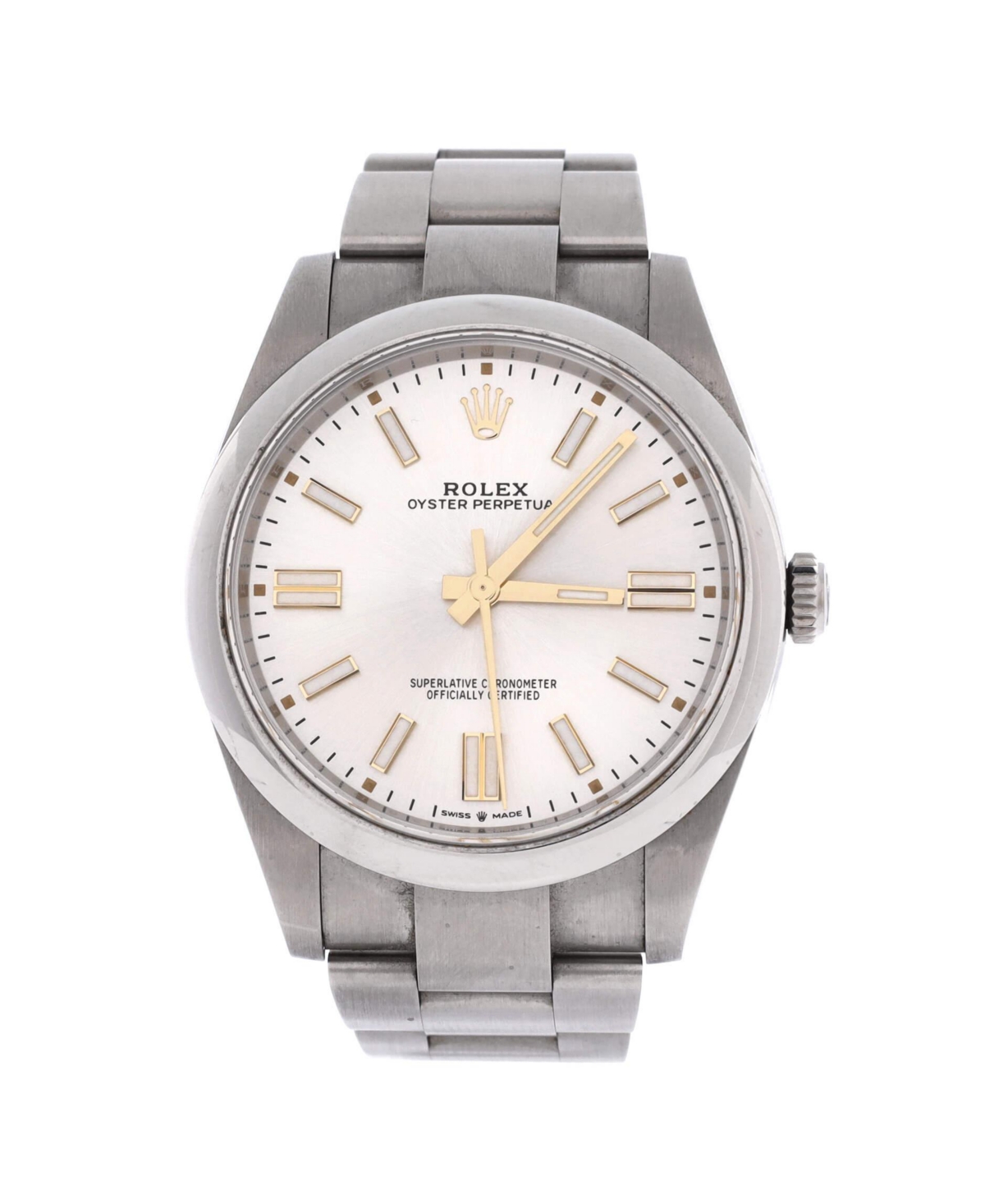 PreOwned Rolex Oyster Perpetual Datejust Automatic Watch in Stainless Steel 41mm  Dial color silver