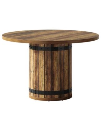 4 Seater Round Dining Table with Pedestal Base for Home Kitchen and Dining