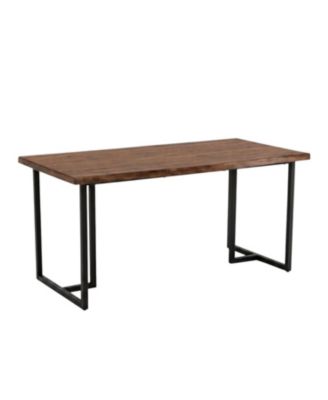 Live Edge Inspired Solid Wood Dining Table with Rectangular Top for 4 to 6 People