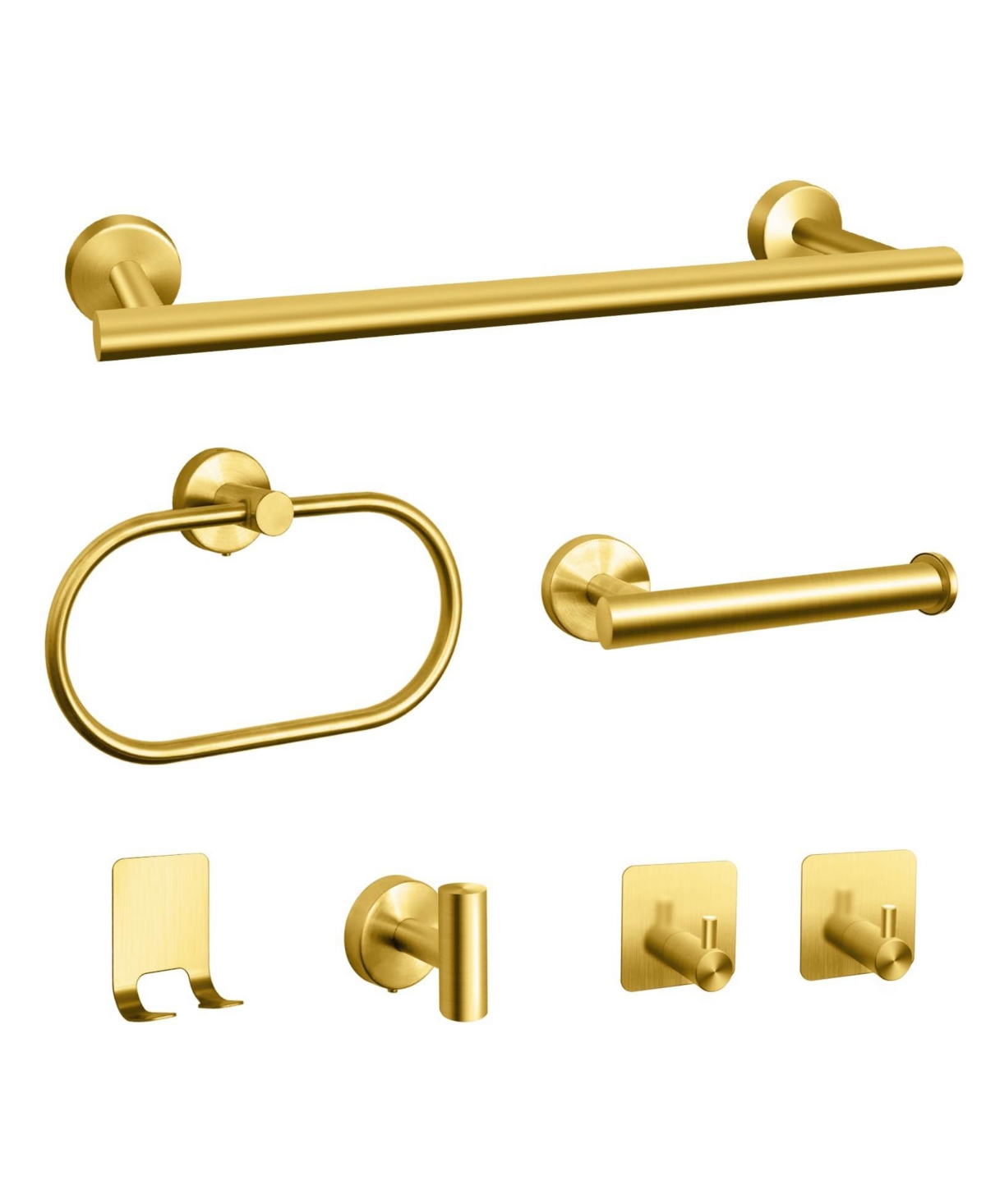 Cyqbd 7 Bathroom Hardware Set Brushed Nickel Wall Mounted 16" - Gold