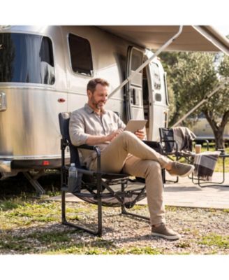 Heavy-Duty Camping Chair with Side Pocket and 330 lb Capacity Outdoor Camping